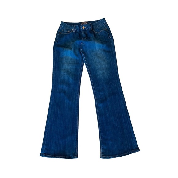 Seven 7 Jeans Women's SZ 29 Blue Denim Crystal Bootcut Leg Dark Wash Low Rise - Picture 1 of 6